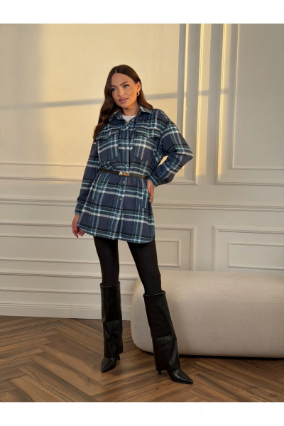 Рубашка Dilana VIP 2127 сине-голубой - фото 14