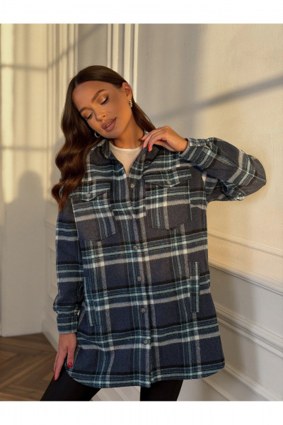 Рубашка Dilana VIP 2127 сине-голубой - фото 11