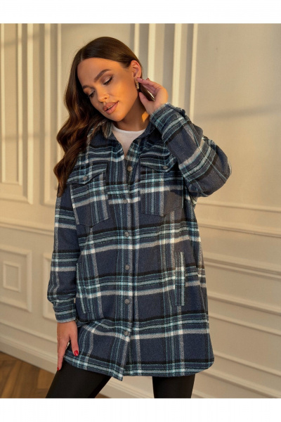 Рубашка Dilana VIP 2127 сине-голубой - фото 8