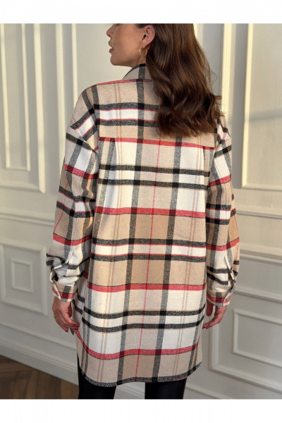 Рубашка Dilana VIP 2127 бежево-красный - фото 7