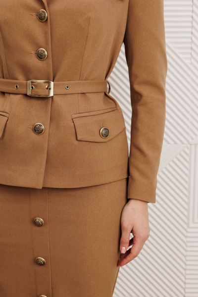 Жакет, юбка Мода Юрс 25-2935 бежевый - фото 4