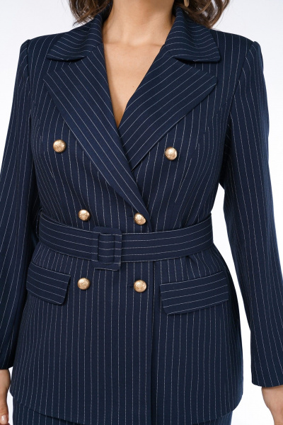 Брюки, жакет Alani Collection 2486 синий_полоска - фото 9