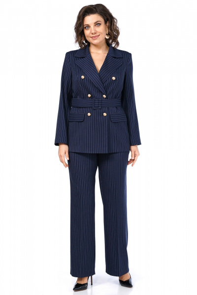 Брюки, жакет Alani Collection 2486 синий_полоска - фото 6