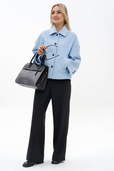 Брюки, жакет Alani Collection 2487 голубой-черный - фото 7