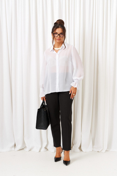 Блуза, брюки, жилет Beautiful&Free 6419 оливково-черный - фото 7