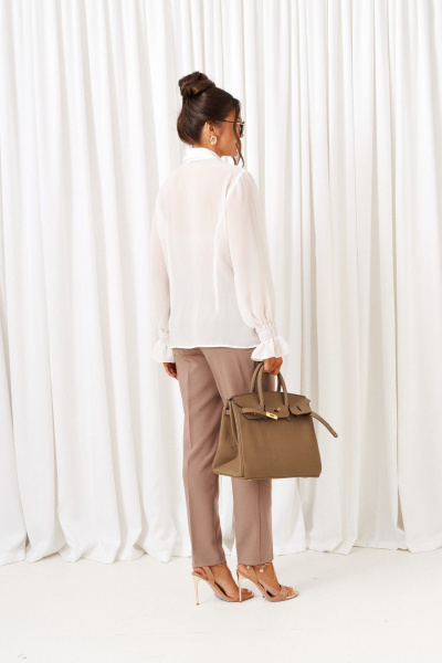 Блуза, брюки, жилет Beautiful&Free 6419 песочно-молочный - фото 8