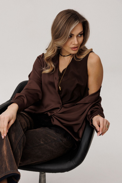 Блуза Anelli 1663 горький_шоколад - фото 10