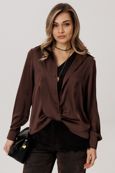 Блуза Anelli 1663 горький_шоколад - фото 7