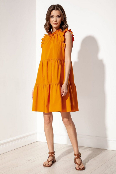 Платье S_ette S5035 оранжевый - фото 1