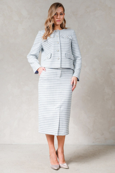 Жакет, юбка Erika 1751 голубой - фото 1