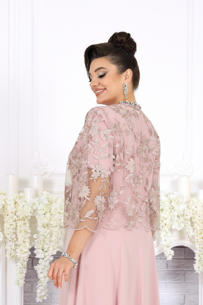Жакет, платье Ninele 7489 пудровый - фото 11