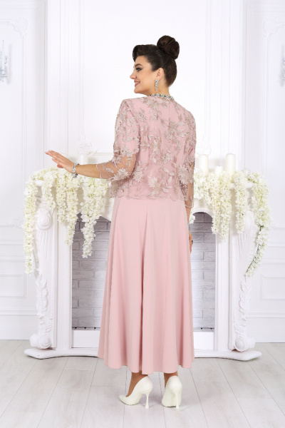 Жакет, платье Ninele 7489 пудровый - фото 12