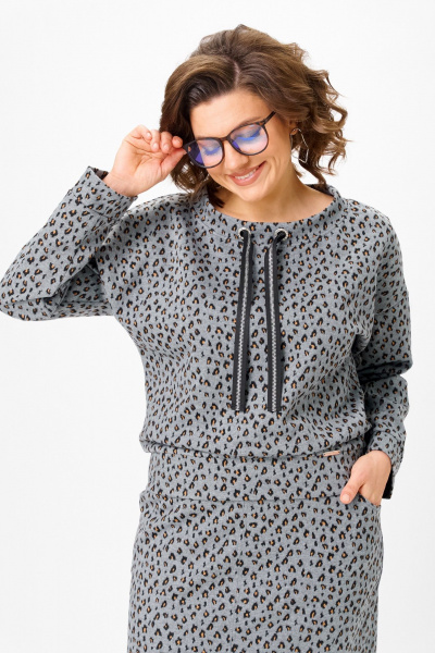 Джемпер, юбка Michel chic 1444 серый_лео - фото 6