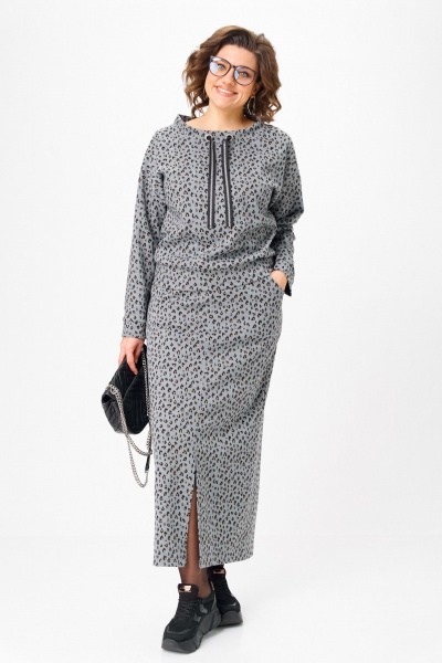 Джемпер, юбка Michel chic 1444 серый_лео - фото 1