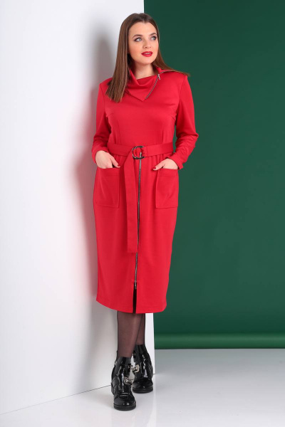 Платье Liona Style 670 красный - фото 1