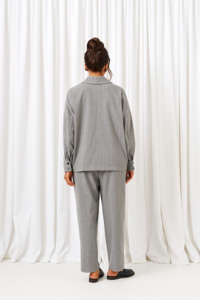Брюки, рубашка Beautiful&Free 6414 полоска_серая - фото 6