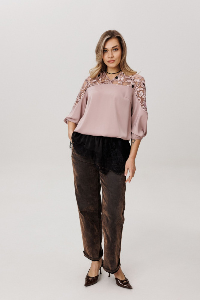 Блуза Anelli 1790.1 пудровый_твист - фото 7