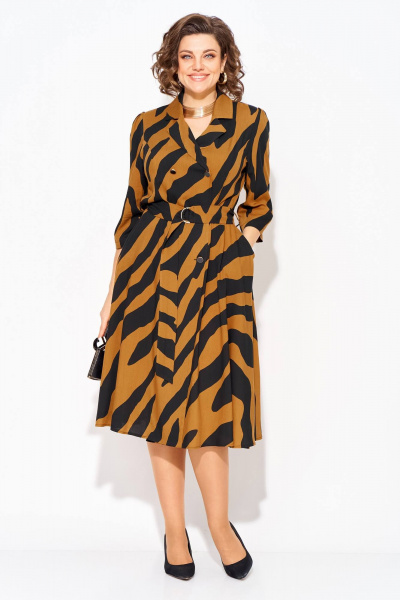 Платье Liliana 1418н карамель_черный - фото 8