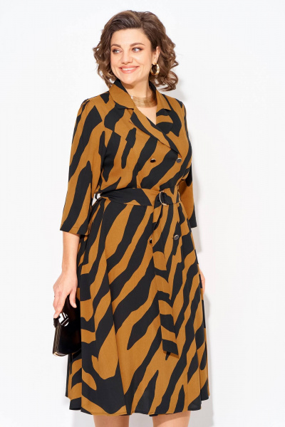 Платье Liliana 1418н карамель_черный - фото 6