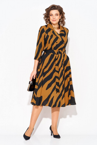 Платье Liliana 1418н карамель_черный - фото 1