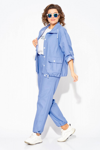 Блуза, брюки Liliana 1445 небесный - фото 7