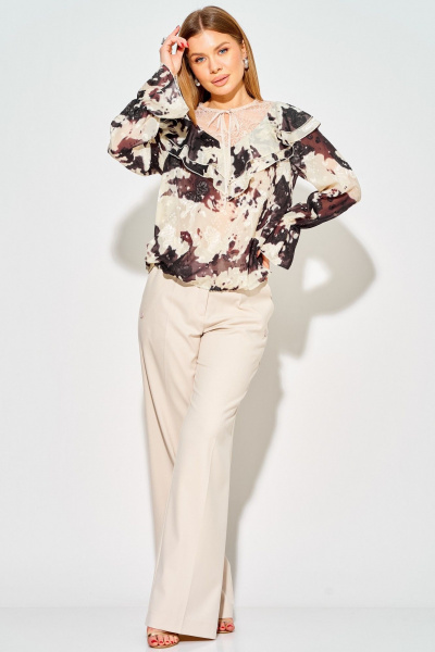 Блуза Laikony L-214 бежево-коричневый - фото 11