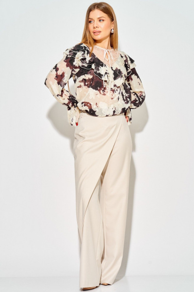 Блуза Laikony L-214 бежево-коричневый - фото 10