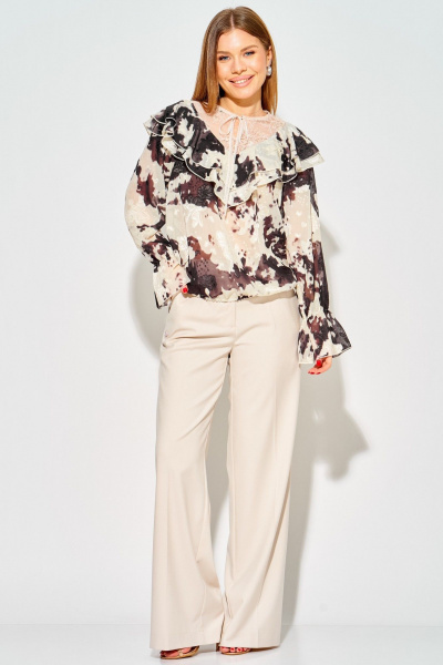 Блуза Laikony L-214 бежево-коричневый - фото 6