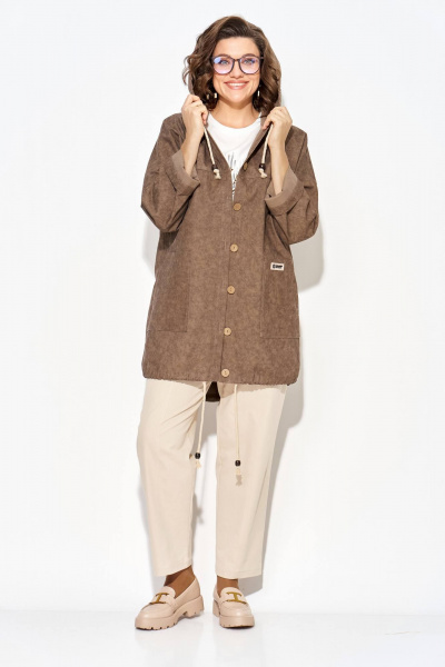 Брюки, куртка Liliana 1509/1507 шоколад+экрю - фото 2