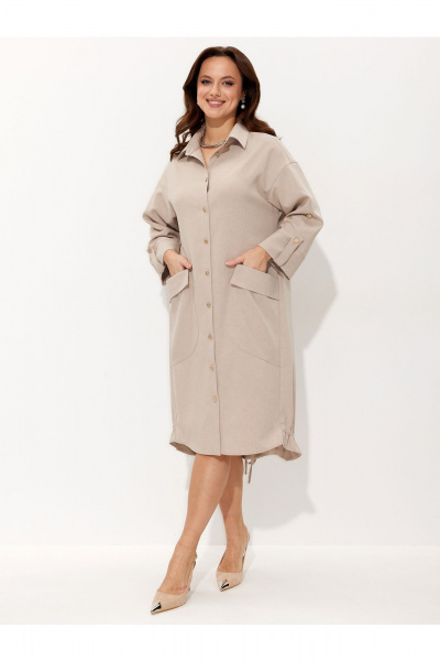 Платье Liona Style 968 бежевый - фото 5