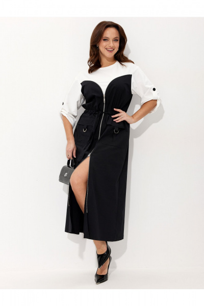 Платье Liona Style 970 черно-белый - фото 4