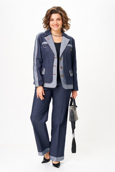 Брюки, жакет Aira Style 24239 синий - фото 5