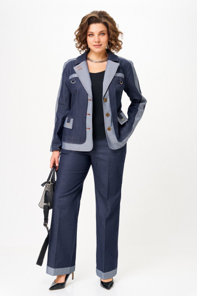Брюки, жакет Aira Style 24239 синий - фото 1