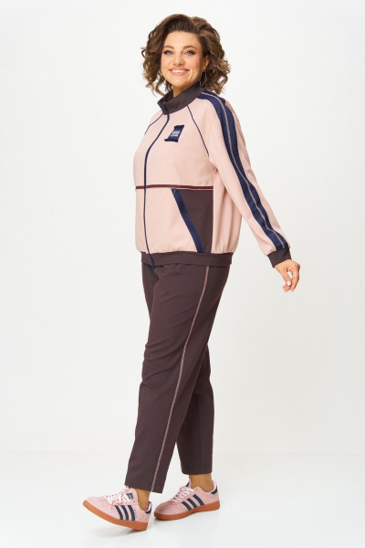Бомбер, брюки Aira Style 24241 шоколад-пудра - фото 10