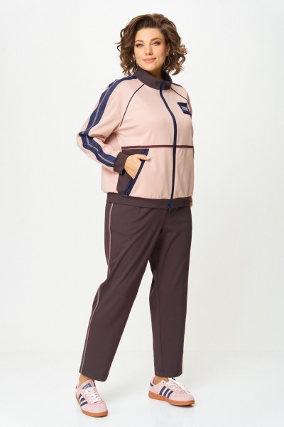 Бомбер, брюки Aira Style 24241 шоколад-пудра - фото 9