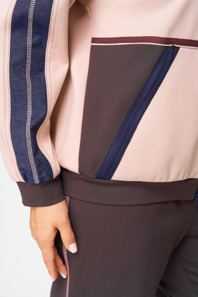 Бомбер, брюки Aira Style 24241 шоколад-пудра - фото 8