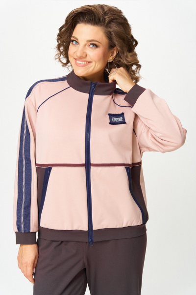 Бомбер, брюки Aira Style 24241 шоколад-пудра - фото 5