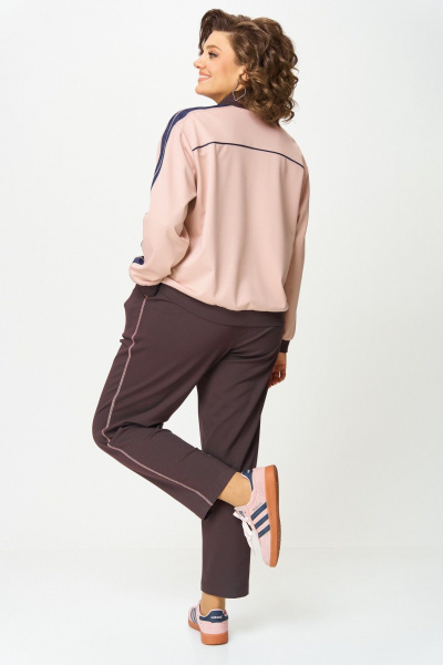 Бомбер, брюки Aira Style 24241 шоколад-пудра - фото 11