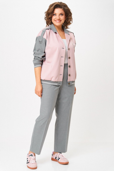 Бомбер, брюки Aira Style 24231 серый-пудра - фото 14