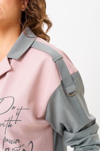 Бомбер, брюки Aira Style 24231 серый-пудра - фото 8