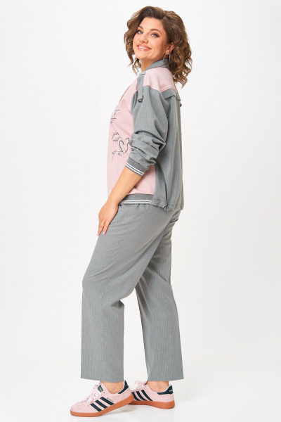 Бомбер, брюки Aira Style 24231 серый-пудра - фото 6