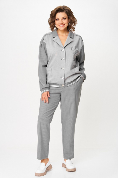 Бомбер, брюки Aira Style 24231 серый - фото 3