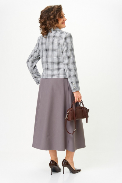 Жакет, юбка Aira Style 24-17А серый - фото 11