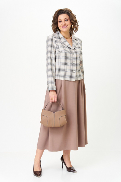 Жакет, юбка Aira Style 24-17А бежевый - фото 6
