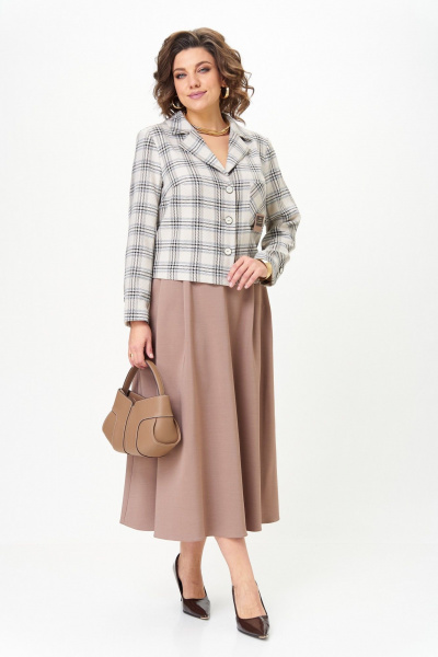 Жакет, юбка Aira Style 24-17А бежевый - фото 2