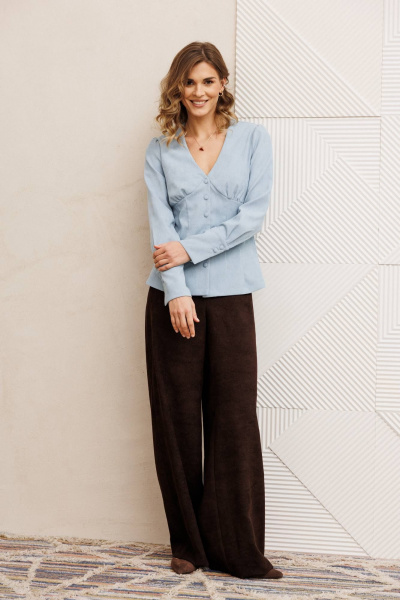 Блуза Gizart 15421 голубой - фото 5