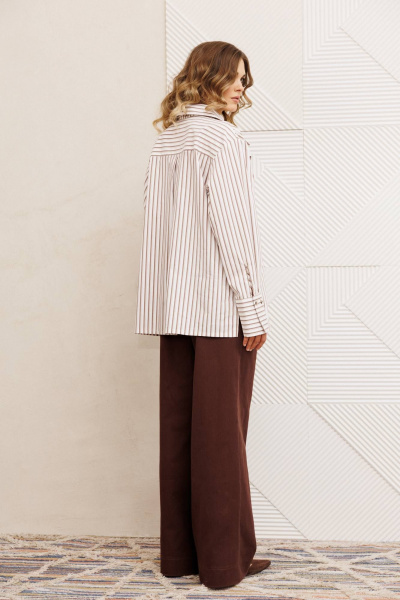 Рубашка Gizart 15443 бело коричневый - фото 6