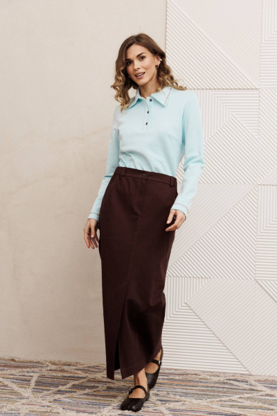 Юбка Gizart 35348/1 шоколадный джинс - фото 7