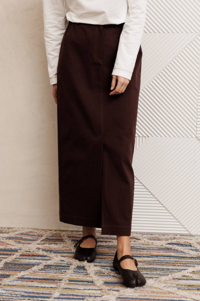 Юбка Gizart 35348/1 шоколадный джинс - фото 5