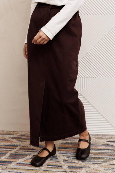 Юбка Gizart 35348/1 шоколадный джинс - фото 4